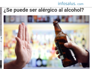 histaminosis no alérgica causada por déficit de DAO al consumir alcohol, alérgia al alcohol