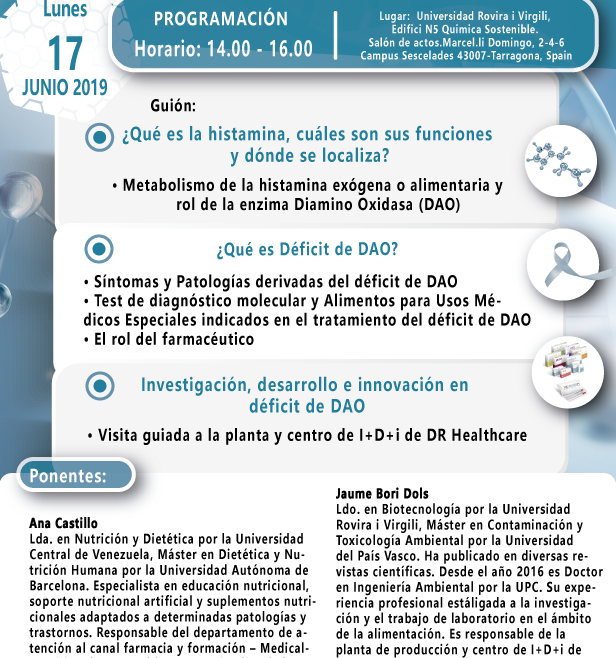 Charla formativa 17 junio 2019 déficit de DAO y el rol del farmacéutico en el diagnóstico y tratamiento